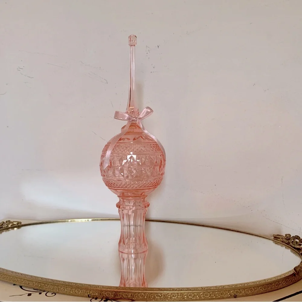 Vintage pink Christmas tree topper